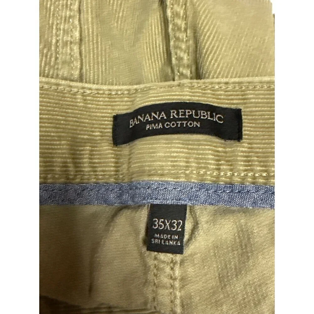 Banana Republic Men's Pants Corduroy Tan Pima Cotton Size 35
